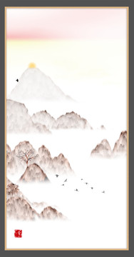 墨韻山水抽象畫