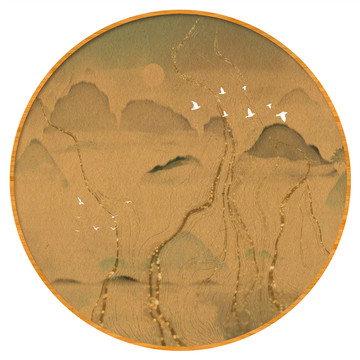 無框掛畫畫芯抽象水墨畫