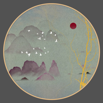 現(xiàn)代水墨掛畫無框畫