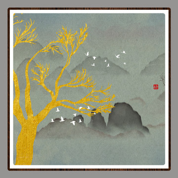 現(xiàn)代水墨水彩抽象油畫