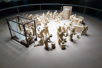 山东博物馆古代冶铁群雕