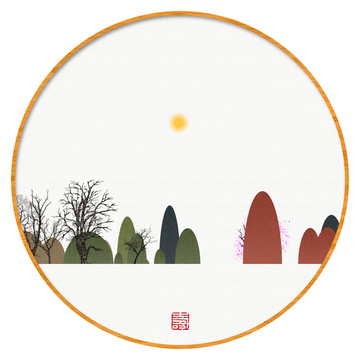 藝術(shù)裝飾抽象山水掛畫