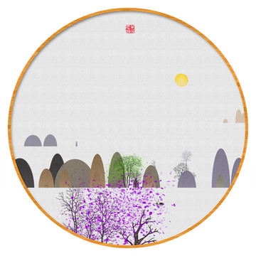 現(xiàn)代水墨抽象山水畫