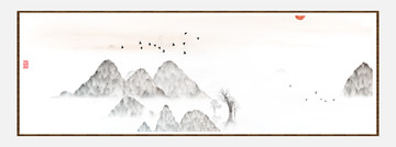墨韻山水抽象畫
