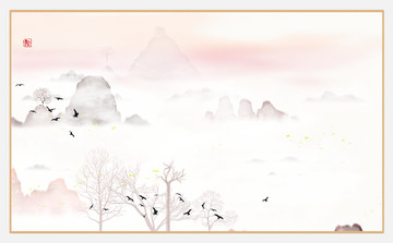 現(xiàn)代水墨抽象山水畫