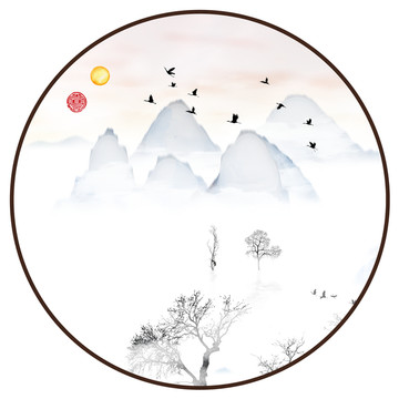 現(xiàn)代抽象水墨山水畫