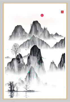抽象畫彩墨肌理油畫