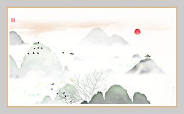 現(xiàn)代水墨掛畫無框畫