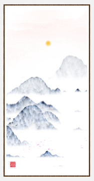 藝術(shù)裝飾抽象山水掛畫