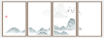 無框掛畫畫芯抽象水墨畫