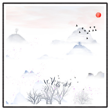 簡(jiǎn)約山水抽象畫