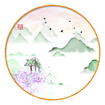 簡約山水抽象畫