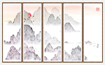 寫(xiě)意水墨畫(huà)無(wú)框畫(huà)