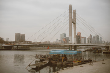 海河两岸刘庄浮桥