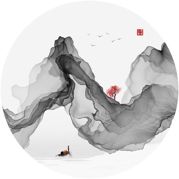 抽象意境水墨畫