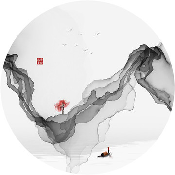 水墨裝飾畫水墨意境掛畫