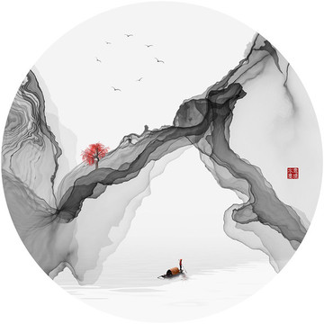 新中式抽象意境水墨畫(huà)水墨掛畫(huà)
