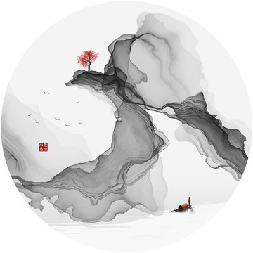 抽象意境山水畫裝飾畫
