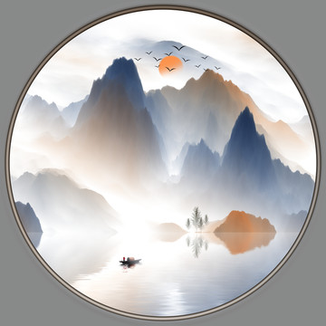 抽象意境山水裝飾畫