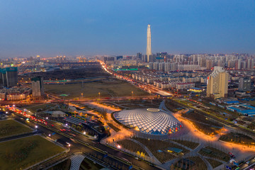 天津滨海新区于家堡夜景