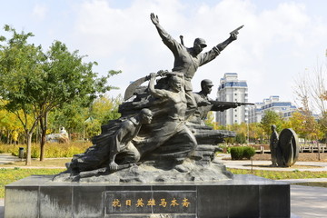 抗日英雄马本斋雕塑