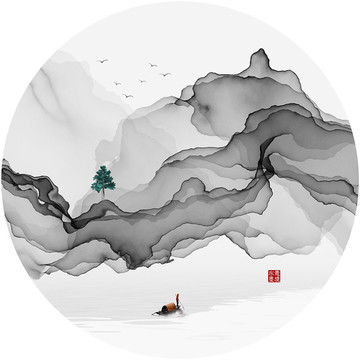 寫意山水裝飾畫