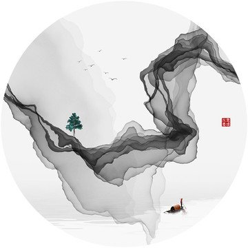 禪意水墨裝飾畫