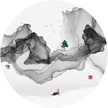和風(fēng)極簡(jiǎn)山水裝飾畫(huà)