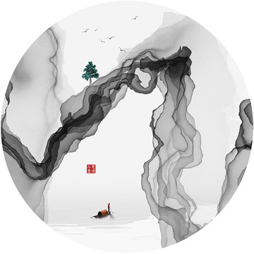 和風(fēng)水墨山水裝飾畫(huà)