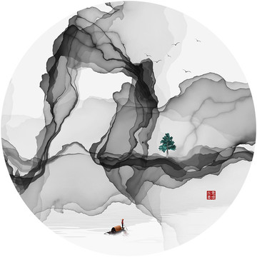 寫意山水裝飾畫