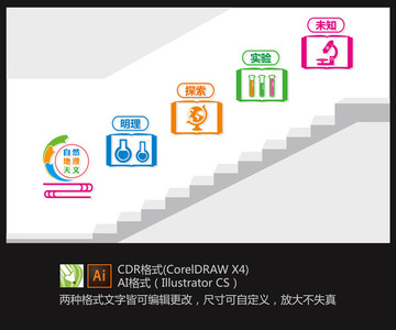 科学实验室楼道文化墙