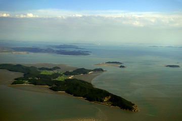 航拍韩国仁川沿海地区