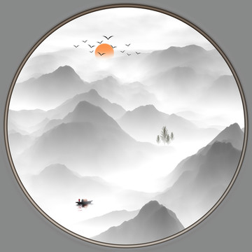 抽象意境水墨畫