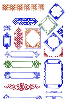 传统边框图标元素花纹图样纹样