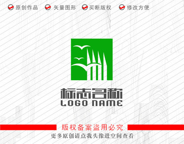 飞鸟建筑标志科技logo