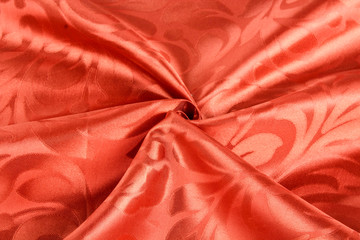红色丝绸质地面料背景