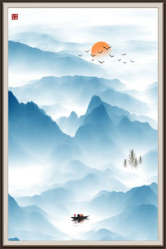 創(chuàng)意中式水墨山水