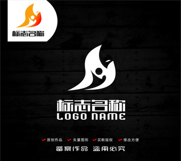 MY字母YM标志飞鸟人logo