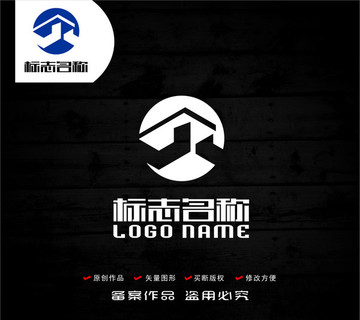 GL字母標(biāo)志房子家logo
