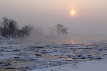 雾凇岛早晨