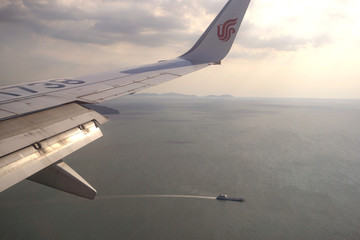 航拍韩国仁川沿海地区