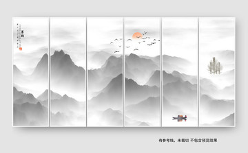 寫意簡約山水裝飾畫
