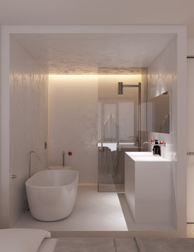 现代极简风格室内设计浴室套间