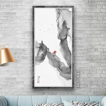 工筆國(guó)畫山水玄關(guān)裝飾畫