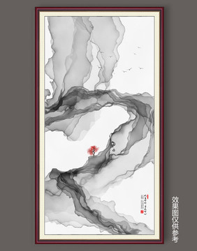 新中式寫意水墨山水畫
