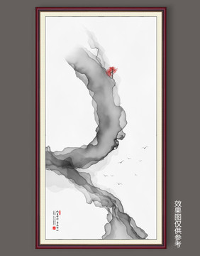 新中式抽象意境山水裝飾畫(huà)