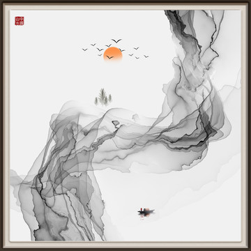 水墨抽象山水畫(huà)