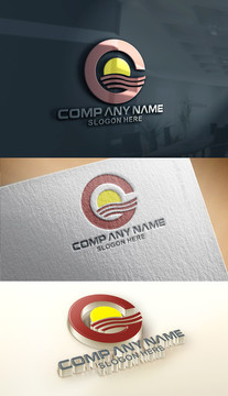 G字母太陽logo設計