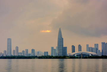 广东深圳深圳湾日暮