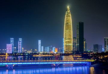 广东深圳深圳湾人才公园夜景